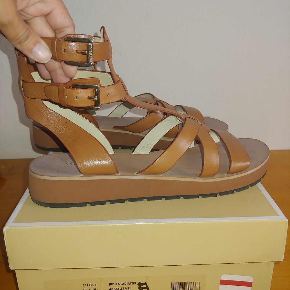 Michael Kors Gladiator Brown Leather Sandals sz 7